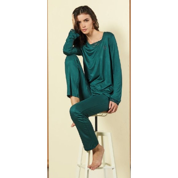 LAURA BIAGIOTTI- PIGIAMA DONNA GIROCOLLO COD.96893 LUNGO- COLORI ASSORTITI