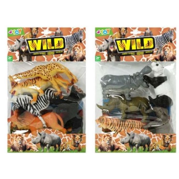 SET 5 ANIMALI DELLO ZOO GLOBO 40859 - W'TOY FIGURE REALISTICHE