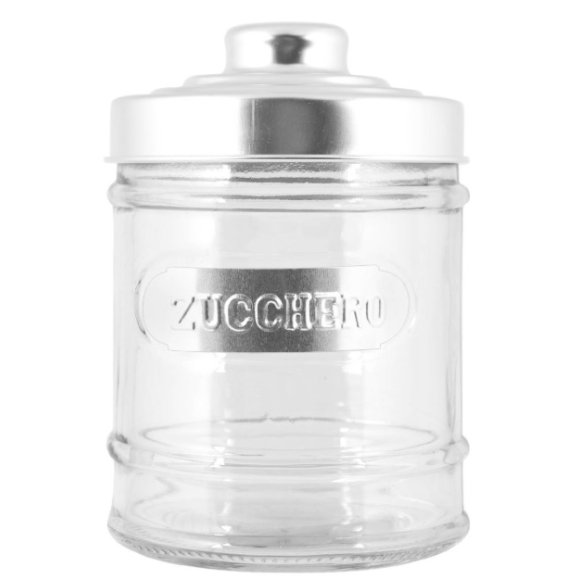 VISCIO BARATTOLO ZUCCHERO VETRO CON COPERCHIO IN ALLUMINIO - 750 ML 